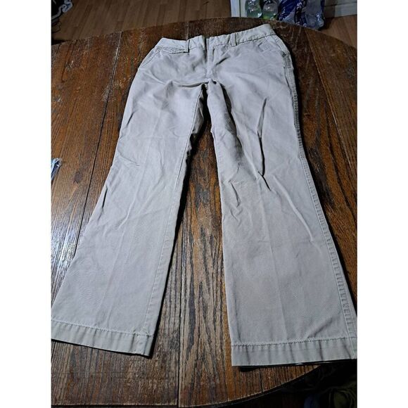 Size 8 Eddie Bauer Mercer Fit Cotton Tan Khaki Pants with Pockets Belt Loops - Picture 1 of 6